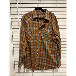 Roper Western Pearl Snap Button‎ Up Shirt - Size XL
